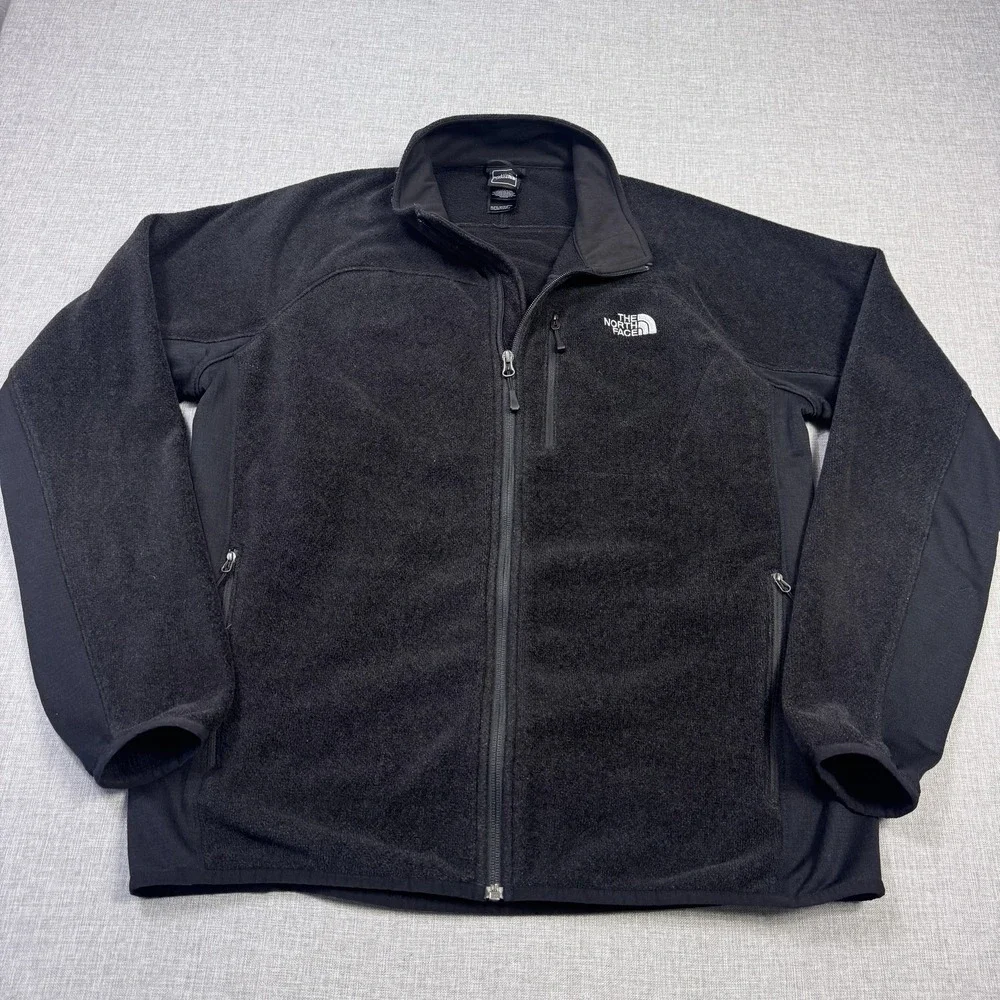 The North Face Jacket Mens‎ XL Black Fleece Full Zip Stand-Up Collar Breathable